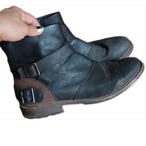 Aldo Leather Buckle Boots